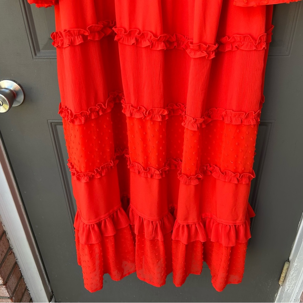 Alexie Orange Ruffle Dress - Picture 8 of 10